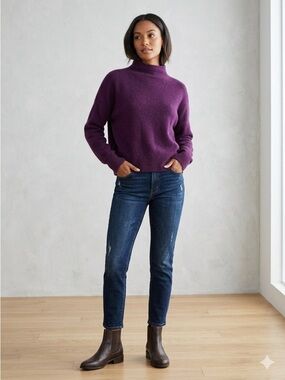 Tahari Plum Mock Neck Sweater